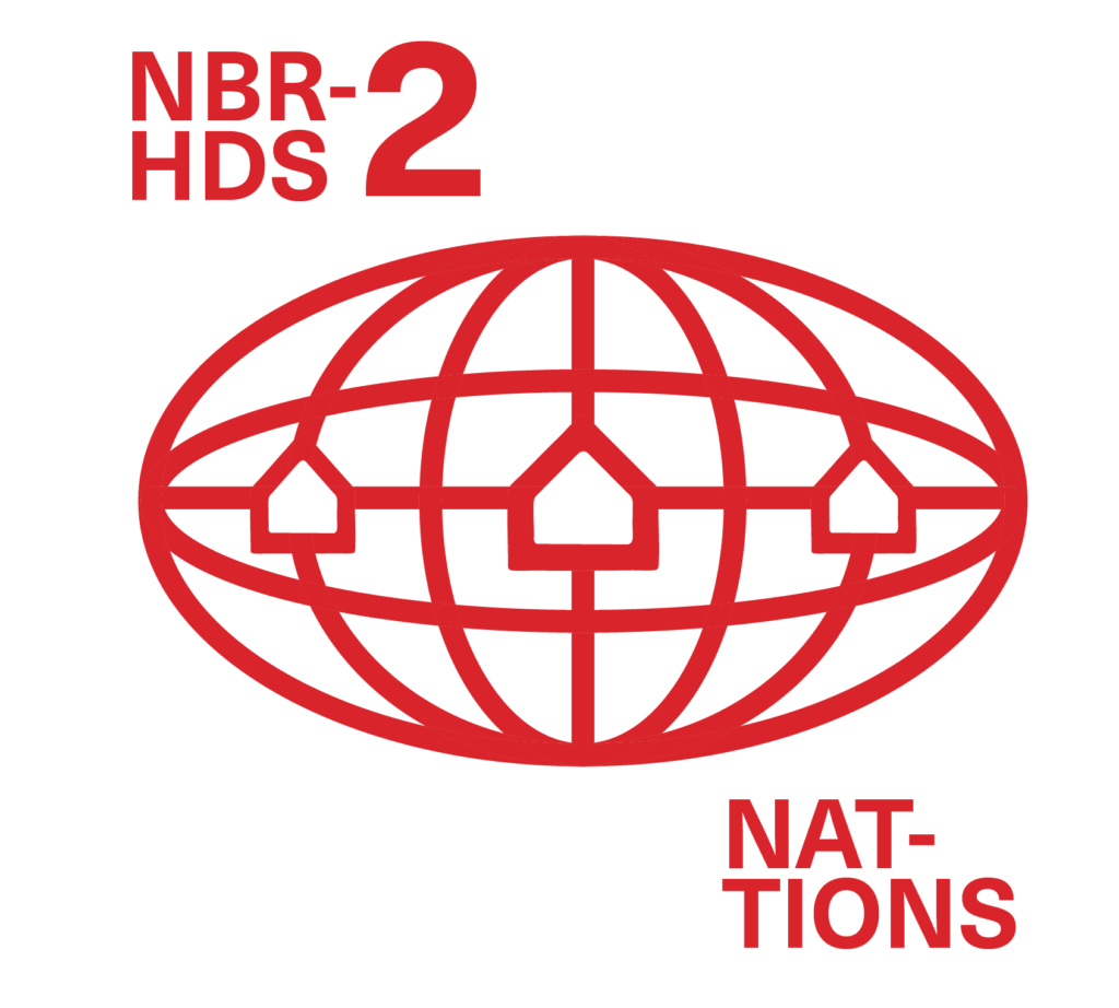 Homes scattered across the globe with text "Neighborhoods 2 Nations"